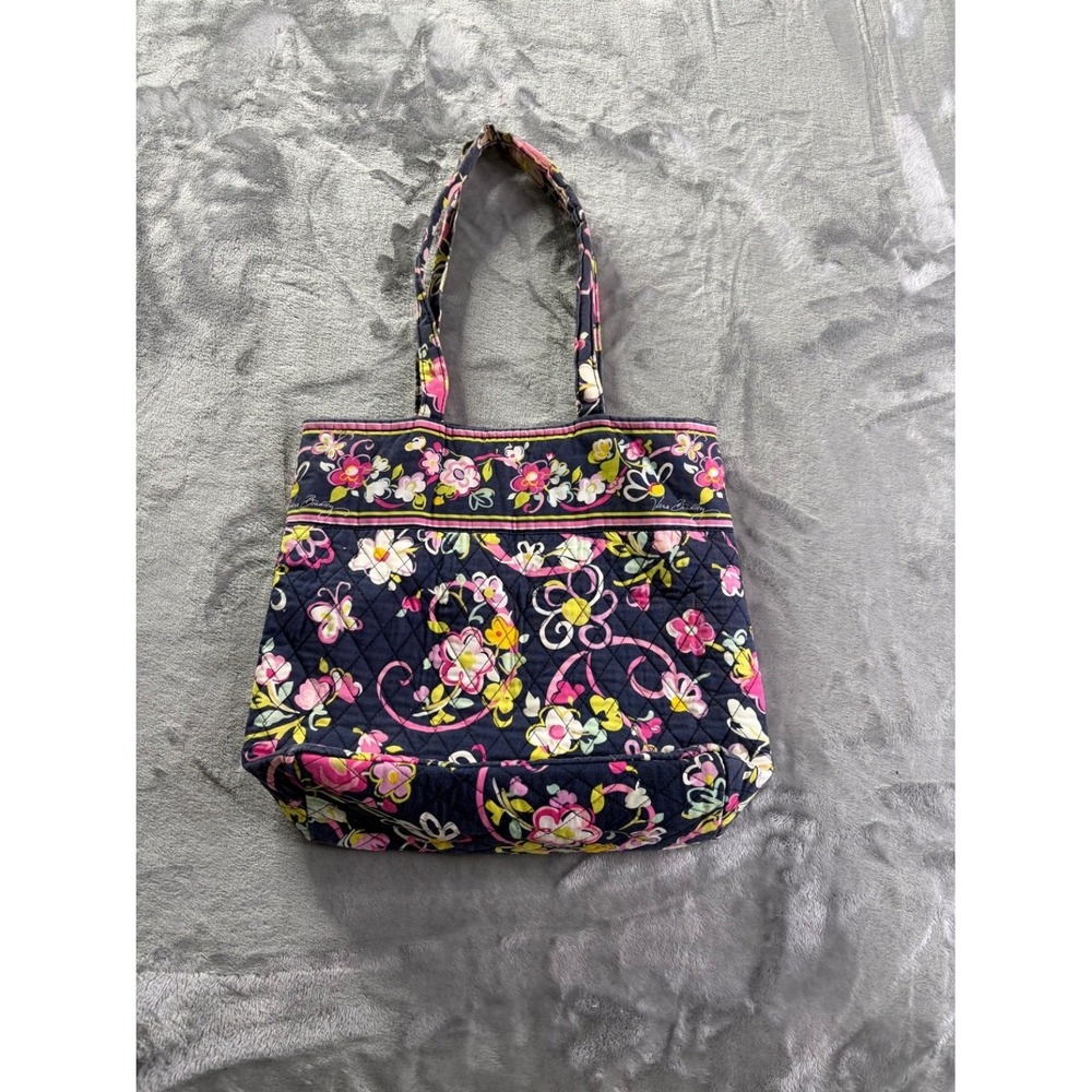 Vera Bradley Tote Women's Large Multicolor Contrast Floral Border Cotton
